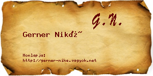 Gerner Niké névjegykártya